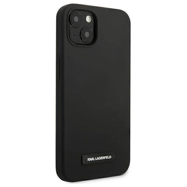 Original Case IPHONE 13 Karl Lagerfeld Hardcase Silicone Plaque (KLHCP13MSLMP1K) black 3666339048778