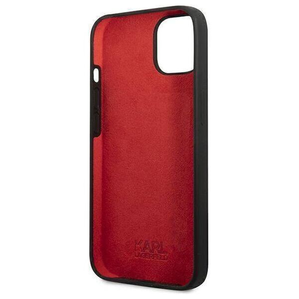 Original Case IPHONE 13 Karl Lagerfeld Hardcase Silicone Plaque (KLHCP13MSLMP1K) black 3666339048778