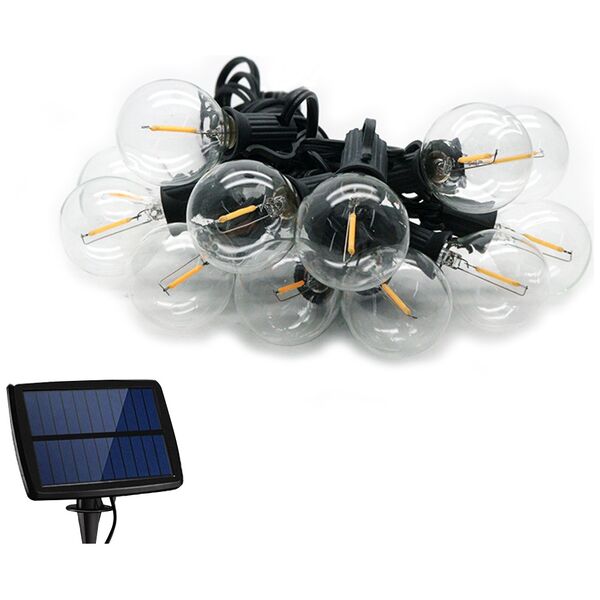 Solar Garland 5,5m + 10 LED bulbs filament clear E12 G40 IP44 5900495883247