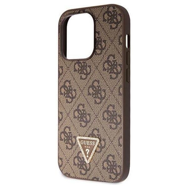 Original Case APPLE IPHONE 15 PRO Guess Hardcase Crossbody 4G Metal Logo (GUHCP15LP4TDSCPW) brown 3666339146962