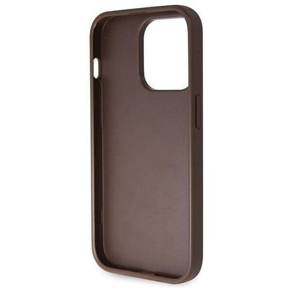 Original Case APPLE IPHONE 15 PRO Guess Hardcase Crossbody 4G Metal Logo (GUHCP15LP4TDSCPW) brown 3666339146962
