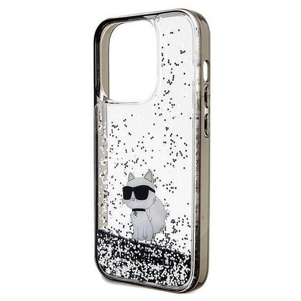 Original Case IPHONE 14 PRO Karl Lagerfeld Hardcase Liquid Glitter Choupette (KLHCP14LLKCNSK) transparent 3666339164171