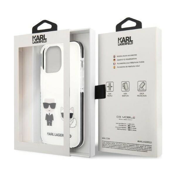 Original Case IPHONE 13 PRO MAX Karl Lagerfeld Hardcase Karl & Choupette white 3666339048631