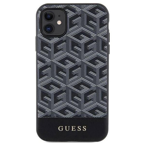Original Case IPHONE 11 Guess Hardcase GCube Stripes MagSafe (GUHMN61HGCFSEK) black 3666339125905