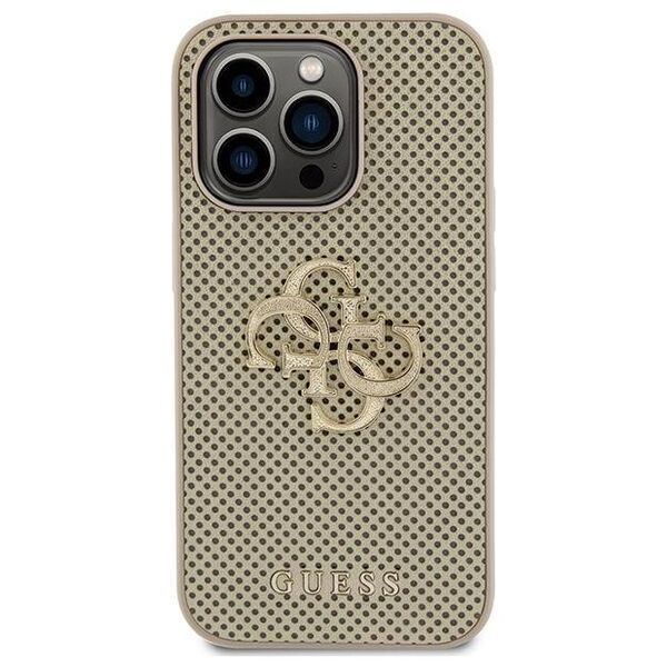 Original Case APPLE IPHONE 15 PRO Guess Hardcase Perforated 4G Glitter (GUHCP15LPSP4LGD) gold 3666339151584
