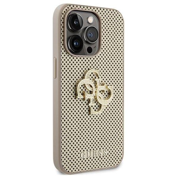 Original Case APPLE IPHONE 15 PRO Guess Hardcase Perforated 4G Glitter (GUHCP15LPSP4LGD) gold 3666339151584