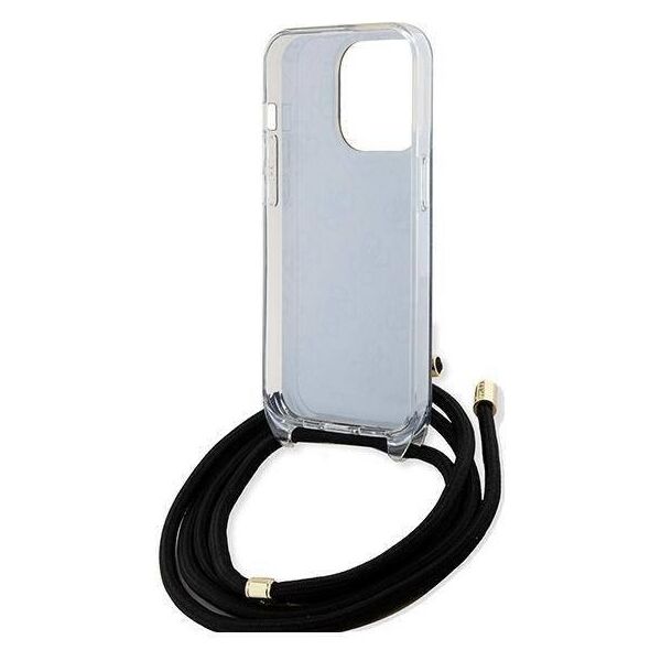 Original Case APPLE IPHONE 15 PRO Guess Hardcase Crossbody Cord 4G Print (GUHCP15LHC4SEK) black 3666339147945