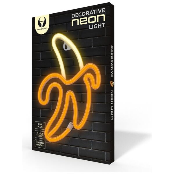 Neon LED Light BANANA white yellow Bat + USB FLNE10 Forever Light 5900495956163