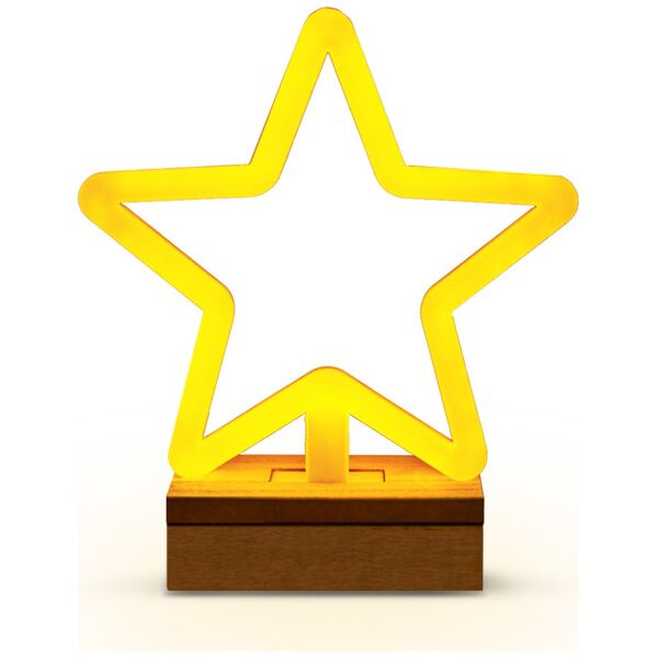 Neon Wood Stand LED STAR warm white FLNW04 Forever Light 5900495268624