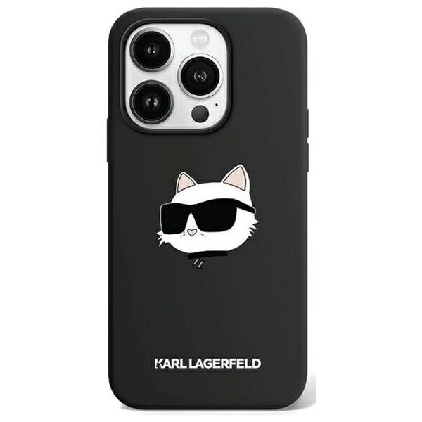 Karl Lagerfeld case for iPhone 15 Pro 6,1&quot; KLHMP15LSCHPPLK black HC Magsafe silicone sil Choupette head print 3666339257286