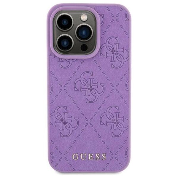 Original Case APPLE IPHONE 15 PRO MAX Guess Hardcase Leather 4G Stamped (Guhcp15xp4epmu) purple 3666339150471