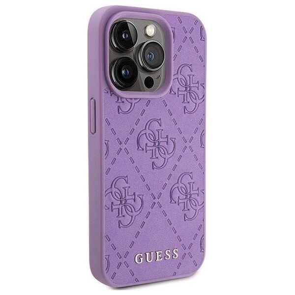 Original Case APPLE IPHONE 15 PRO MAX Guess Hardcase Leather 4G Stamped (Guhcp15xp4epmu) purple 3666339150471