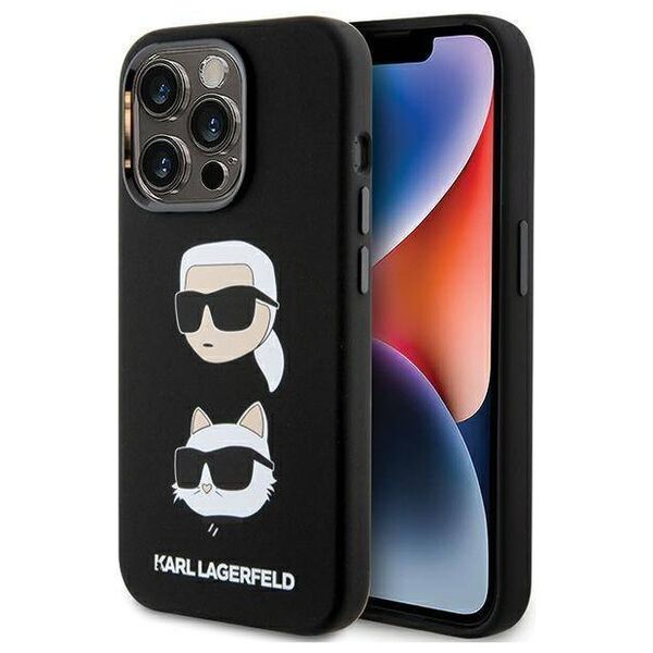 Original Case APPLE IPHONE 15 PRO MAX Karl Lagerfeld Silicone Karl&Choupette Head (KLHCP15XSDHKCNK) black 3666339164829