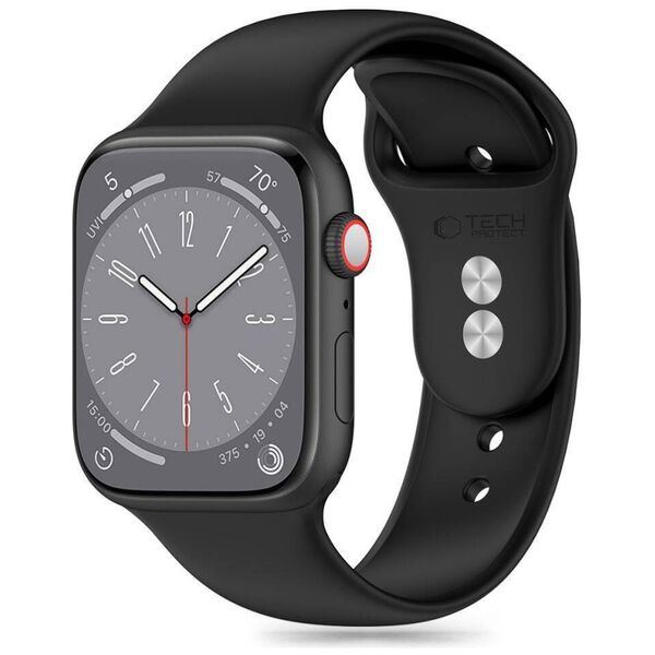 Strap for APPLE WATCH 4 / 5 / 6 / 7 / 8 / 9 / SE / ULTRA 1 / 2 (42 / 44 / 45 / 49 MM) Tech-Protect Silicone black 5906302303984