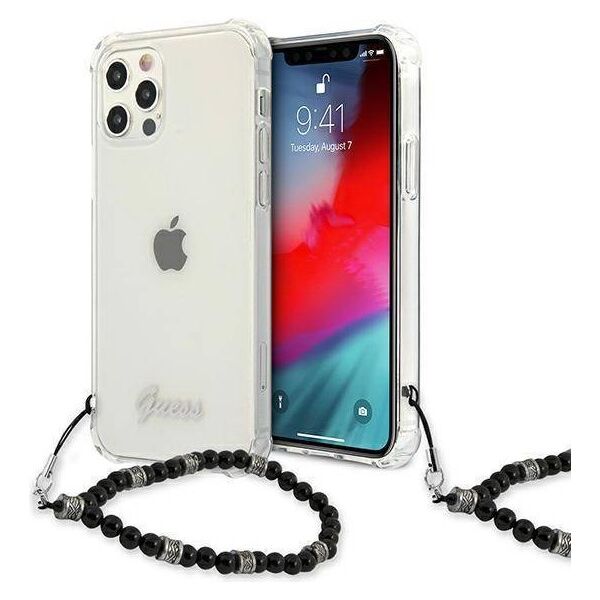 Original Case IPHONE 12 / 12 PRO Guess Hardcase Black Pearl (GUHCP12MKPSBK) transparent 3666339003708