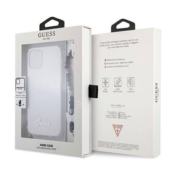 Original Case IPHONE 12 / 12 PRO Guess Hardcase Black Pearl (GUHCP12MKPSBK) transparent 3666339003708