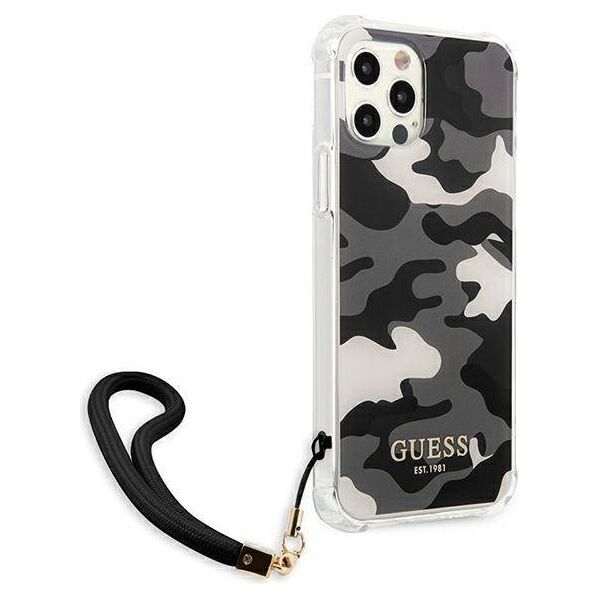 Original Case IPHONE 12 / 12 PRO Guess Hardcase Camo Collection (GUHCP12MKSARBK) black 3666339004064