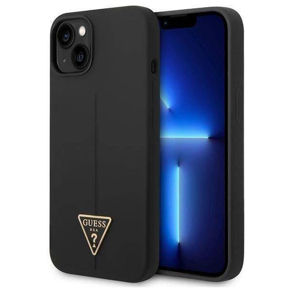 Case IPHONE 14 PLUS Guess Hardcase Silicone Triangle black 3666339065850