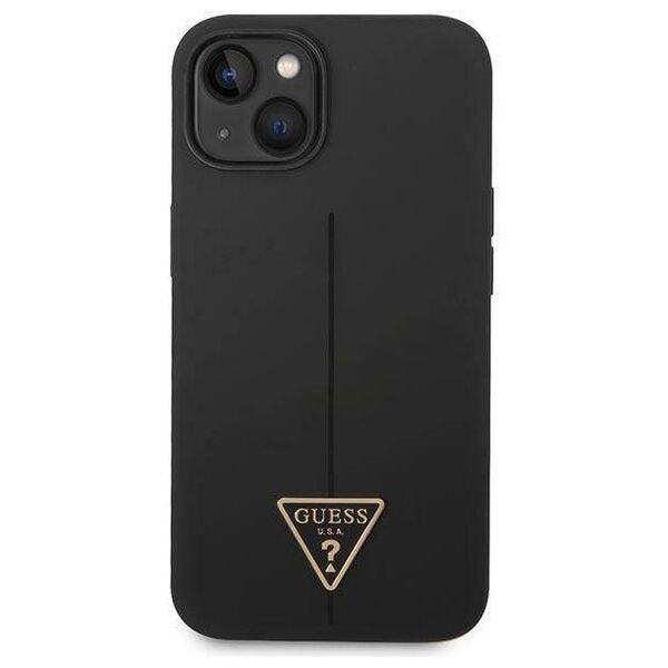 Case IPHONE 14 PLUS Guess Hardcase Silicone Triangle black 3666339065850