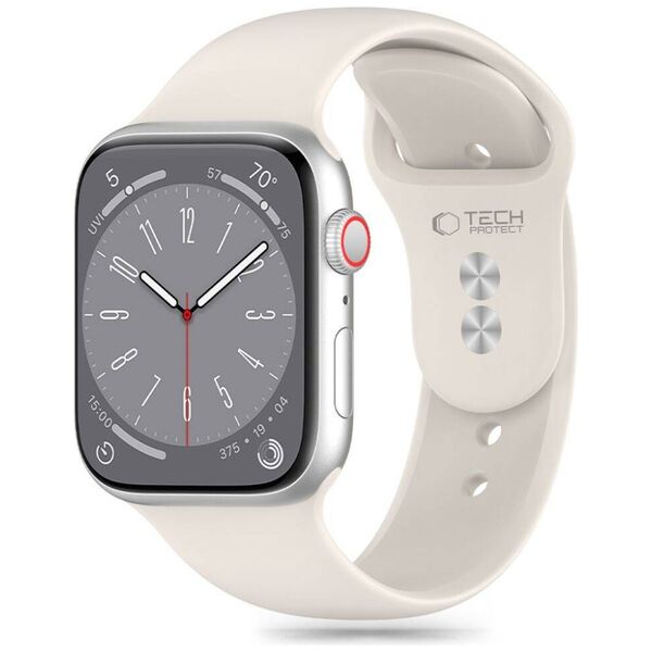 Strap for APPLE WATCH 4 / 5 / 6 / 7 / 8 / 9 / SE / ULTRA 1 / 2 (42 / 44 / 45 / 49 MM) Tech-Protect Silicone Starlight creamy 5906302310074