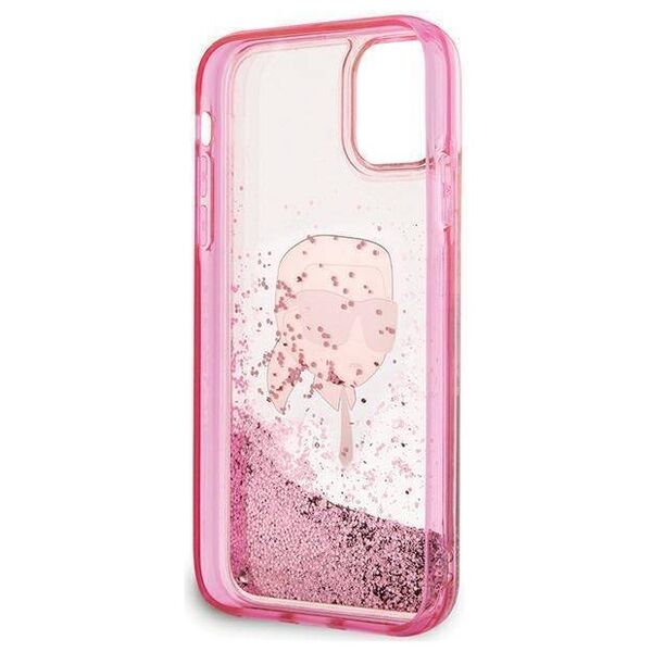 Original Case IPHONE 11 / XR Karl Lagerfeld Hardcase Liquid Glitter Karl Head (KLHCN61LNKHCP) pink 3666339375867