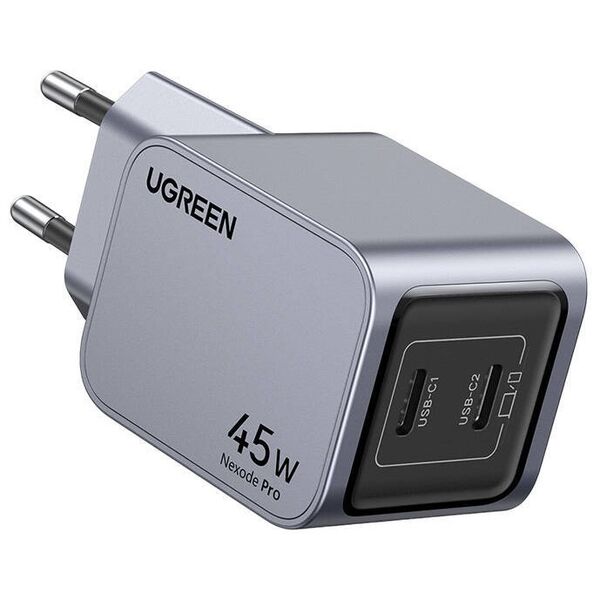 Ugreen Nexode Pro 45W wall charger, 2x USB-C (gray) 6941876230082
