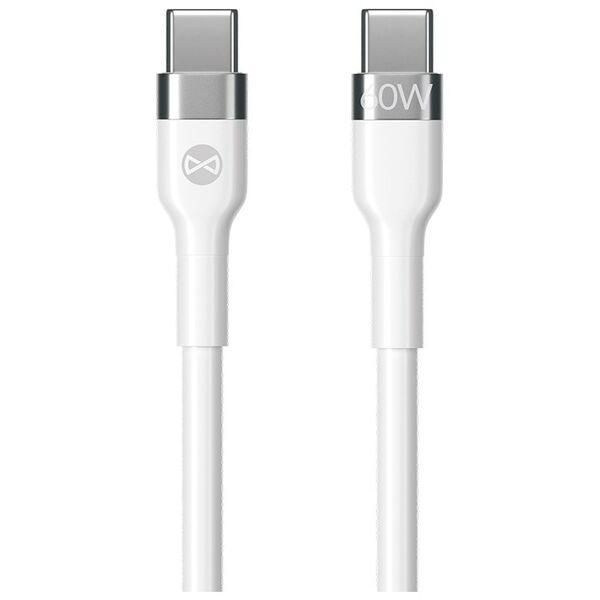 Forever Flexible cable USB-C - USB-C 2,0 m 60W white 5900495978530