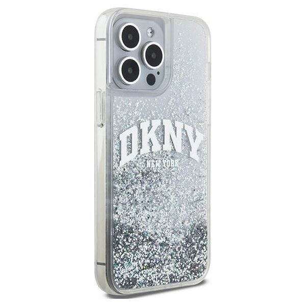 DKNY case for iPhone 15 Pro Max 6,7&quot; DKHCP15XLBNAET white HC liquid glitters w arch logo 3666339270926