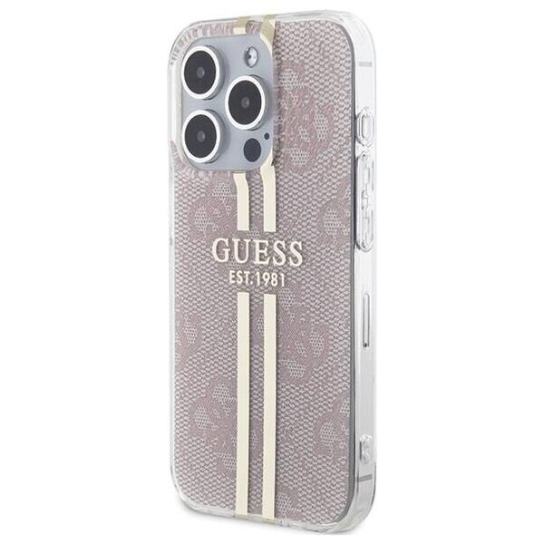 Original Case IPHONE 14 PRO MAX Guess Hardcase IML 4G Gold Stripe (GUHCP14XH4PSEGP) pink 3666339223090