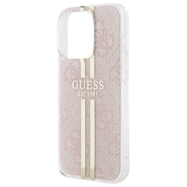 Original Case IPHONE 14 PRO MAX Guess Hardcase IML 4G Gold Stripe (GUHCP14XH4PSEGP) pink 3666339223090