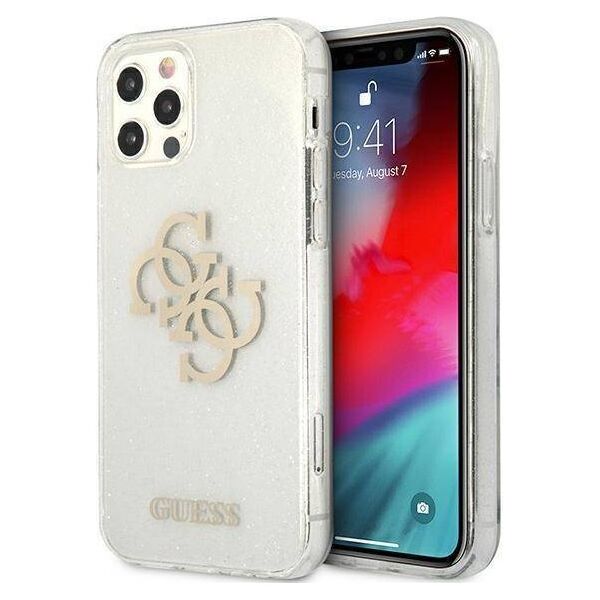 Original Case IPHONE 12 PRO MAX Guess Hard Case Glitter 4G Big Logo (GUHCP12LPCUGL4GTR) transparent 3666339004941