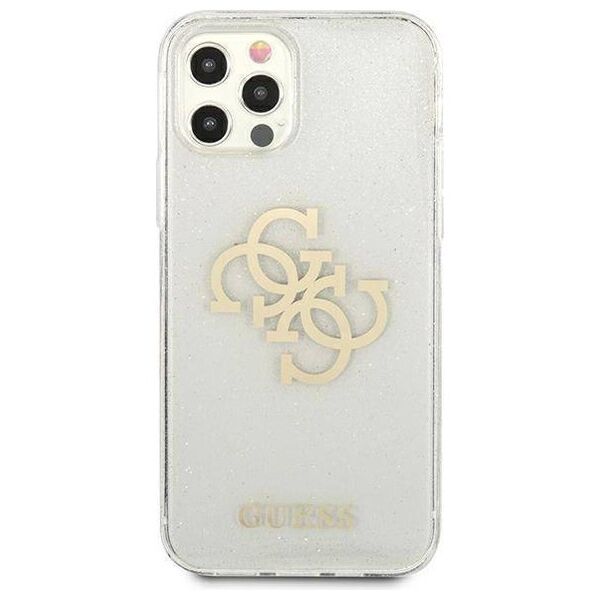 Original Case IPHONE 12 PRO MAX Guess Hard Case Glitter 4G Big Logo (GUHCP12LPCUGL4GTR) transparent 3666339004941