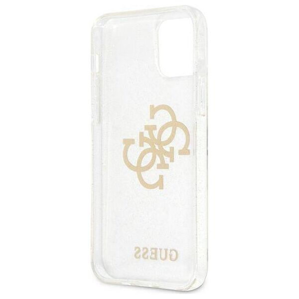 Original Case IPHONE 12 PRO MAX Guess Hard Case Glitter 4G Big Logo (GUHCP12LPCUGL4GTR) transparent 3666339004941