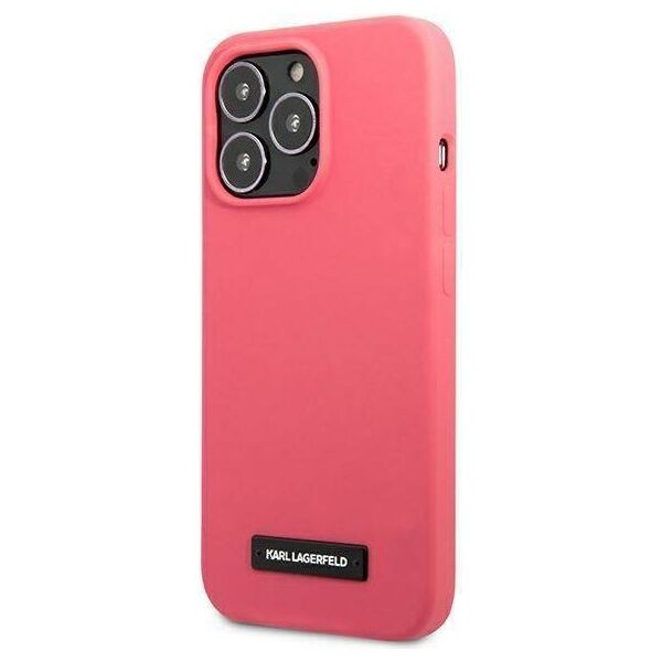 Original Case IPHONE 13 PRO MAX Karl Lagerfeld Hardcase Silicone Plaque (KLHCP13XSLMP1PI) pink 3666339048839
