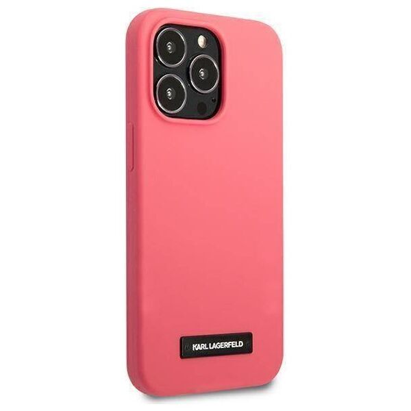 Original Case IPHONE 13 PRO MAX Karl Lagerfeld Hardcase Silicone Plaque (KLHCP13XSLMP1PI) pink 3666339048839