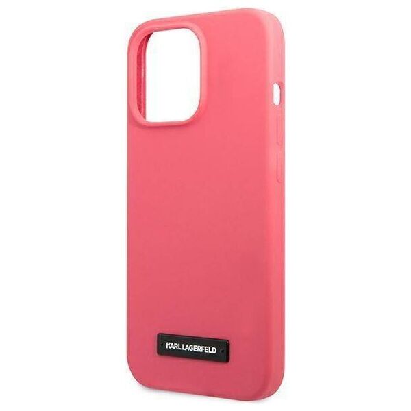 Original Case IPHONE 13 PRO MAX Karl Lagerfeld Hardcase Silicone Plaque (KLHCP13XSLMP1PI) pink 3666339048839