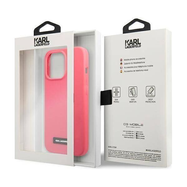 Original Case IPHONE 13 PRO MAX Karl Lagerfeld Hardcase Silicone Plaque (KLHCP13XSLMP1PI) pink 3666339048839