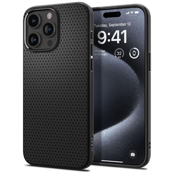 Spigen Husa pentru iPhone 15 Pro - Spigen Liquid Air - Matte Black 8809896750356 έως 12 άτοκες Δόσεις