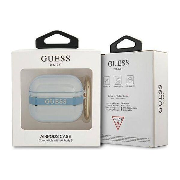 Case APPLE AIRPODS 3 Guess AirPods Strap Collection (GUA3HHTSB) blue 3666339047122