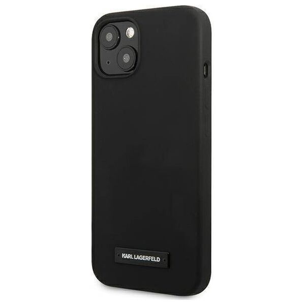 Original Case IPHONE 13 MINI Karl Lagerfeld Hardcase Silicone Plaque (KLHCP13SSLMP1K) black 3666339048761