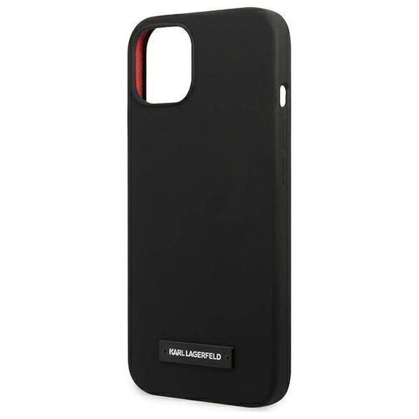 Original Case IPHONE 13 MINI Karl Lagerfeld Hardcase Silicone Plaque (KLHCP13SSLMP1K) black 3666339048761